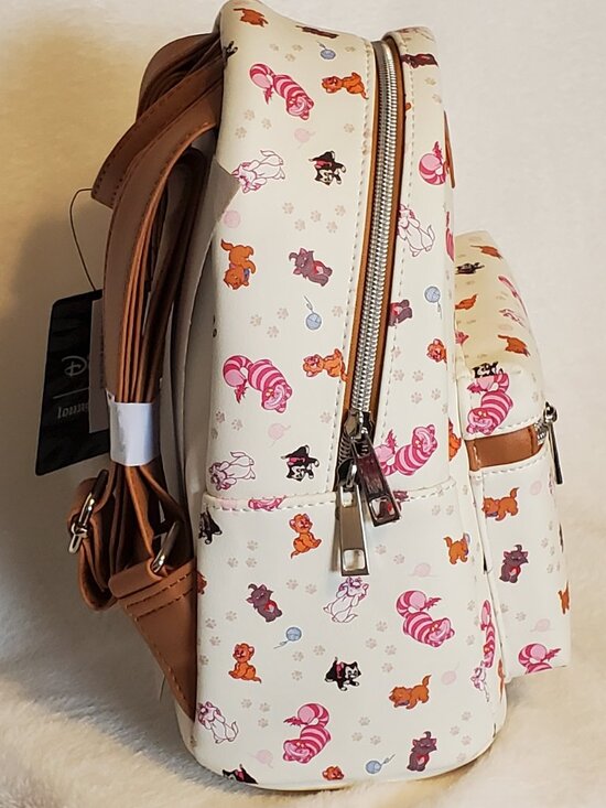 Loungefly Disney Cats Mini-Backpack AllOver Print Cheshire Aristocats NWT! main image 5